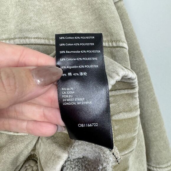 URBAN OUTFITTERS | Yogi Cropped Zip Fleece Hoodie Acid Wash Green Women’s Size M - Picture 9 of 11